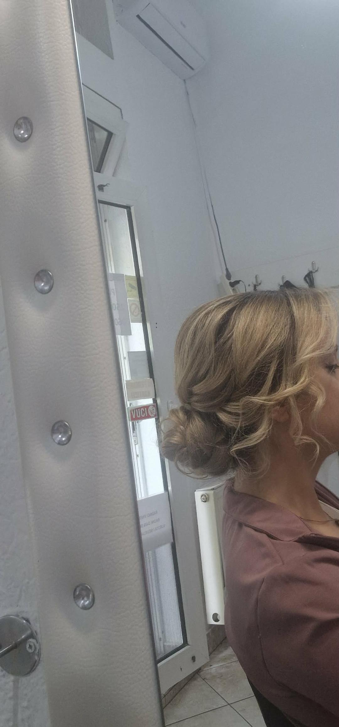 Svecana frizura srednja kosa (podrazumeva dolazak sa cistom kosom) - Studio Ceca, Novi Sad Izlivanje noktiju Nokti Izlivanje noktiju, Novi Sad, Sajmište, Detelinara, Banatić