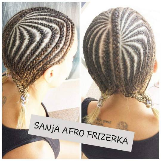 Sanja Afro Frizerka #nis Pletenice, kike, punđe Riblja kost do pola