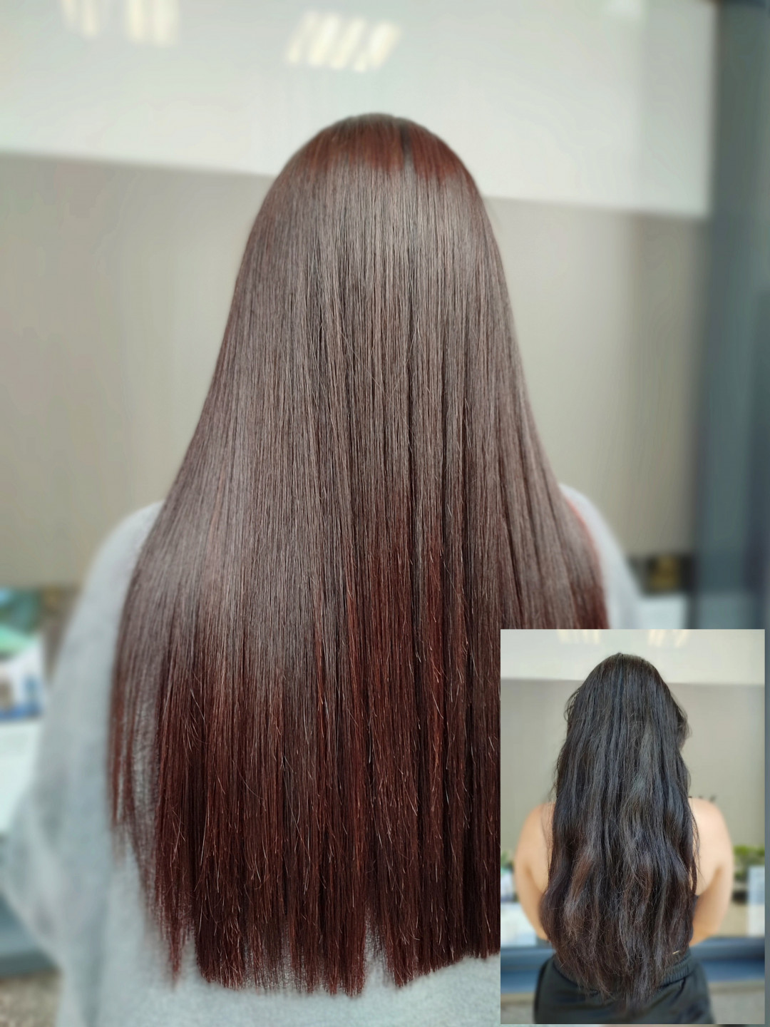 Keratinsko ispravljanje - extra duga kosa (preko lopatica) - Infinity Hair, Novi Sad Ispravljanje kose Frizerski saloni Ispravljanje kose, Novi Sad, Grbavica, Liman, Adamićevo