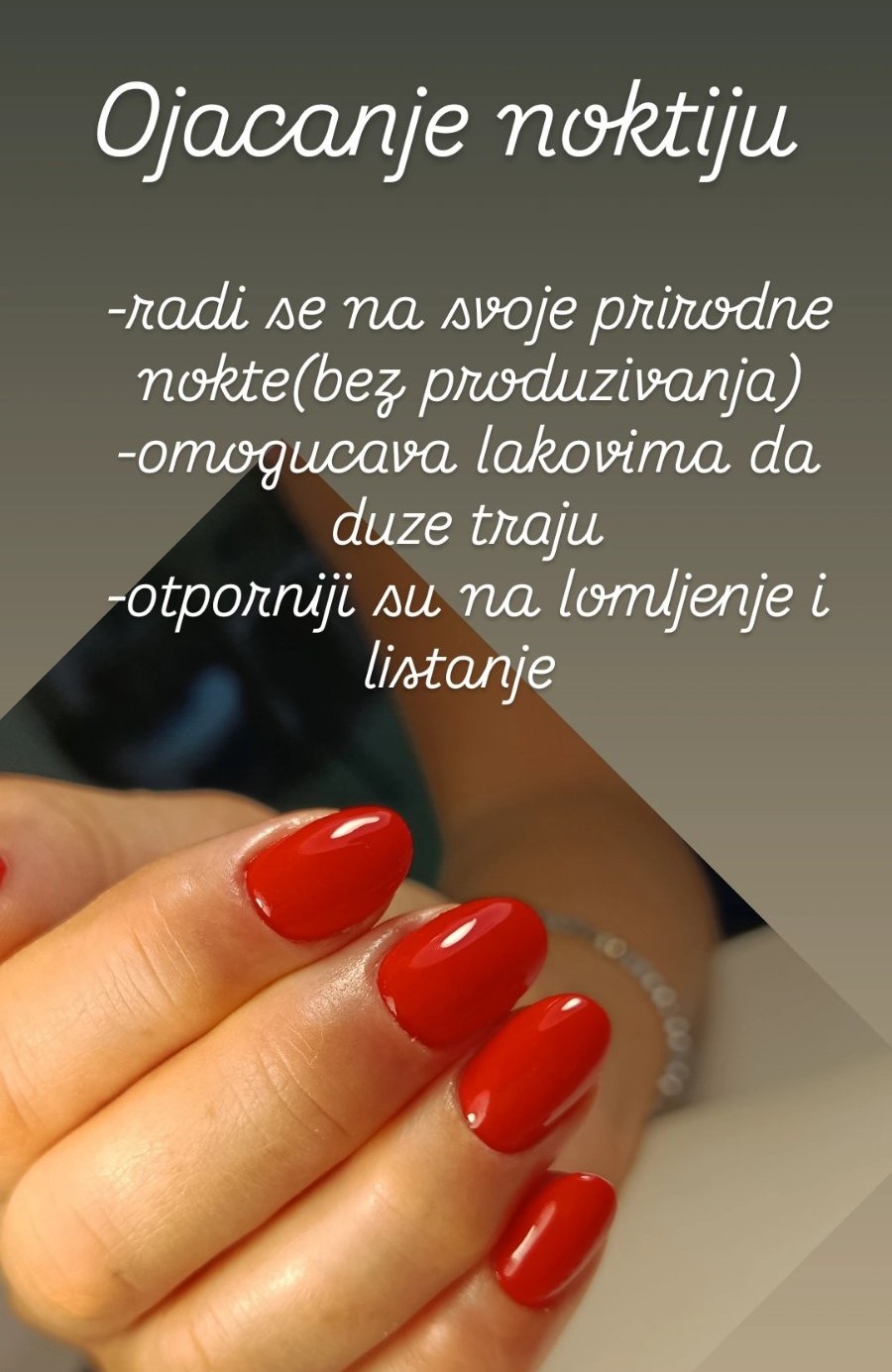 Ojačavanje prirodnih noktiju gelom - Lavica Lux, Smederevo Ojačavanje noktiju Nokti Ojačavanje noktiju, Smederevo, Centar