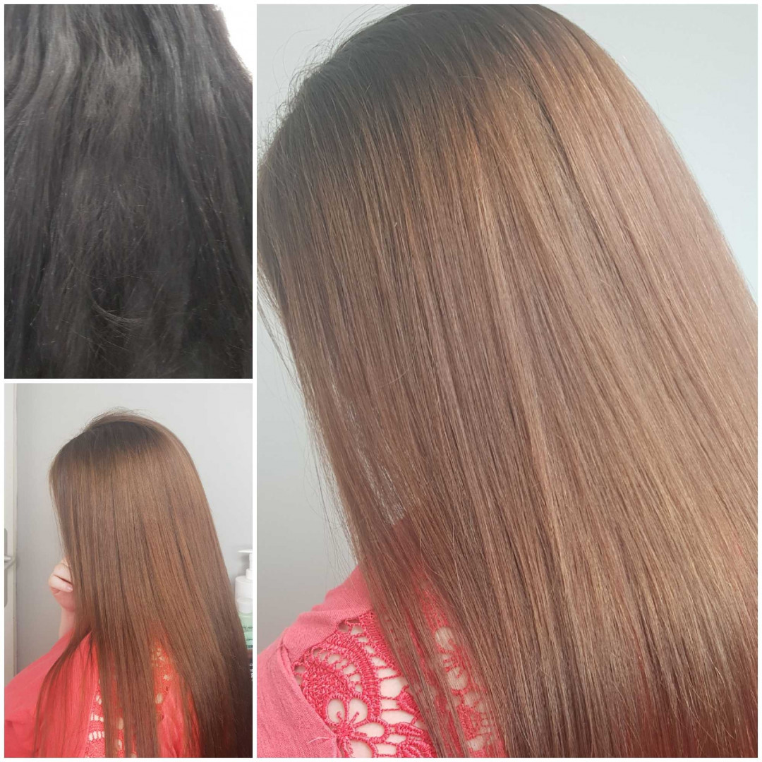 Skidanje boje redukcionim skidačem - 1 tretman - Cut 'n' Go, Novi Sad Farbanje kose Frizerski saloni Farbanje kose, Novi Sad, Rotkvarija, Podbara, Salajka
