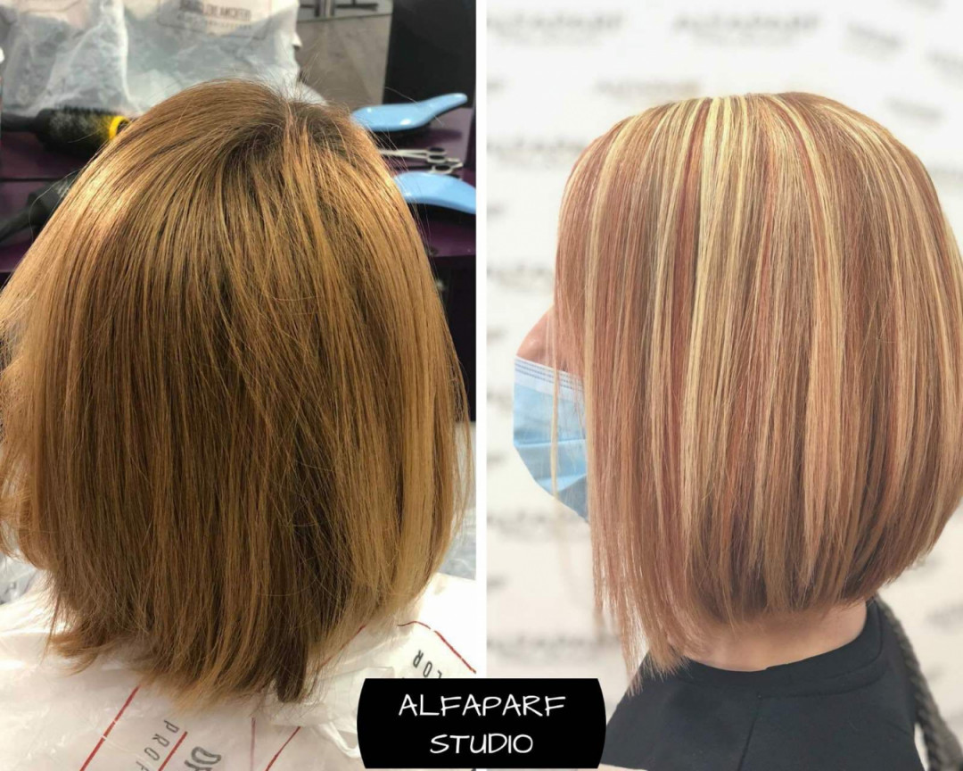Pramenovi na foliju - kosa srednje dužine - Alfaparf Studio Ada Mall, Beograd Pramenovi Frizerski saloni Pramenovi, Beograd, Banovo brdo