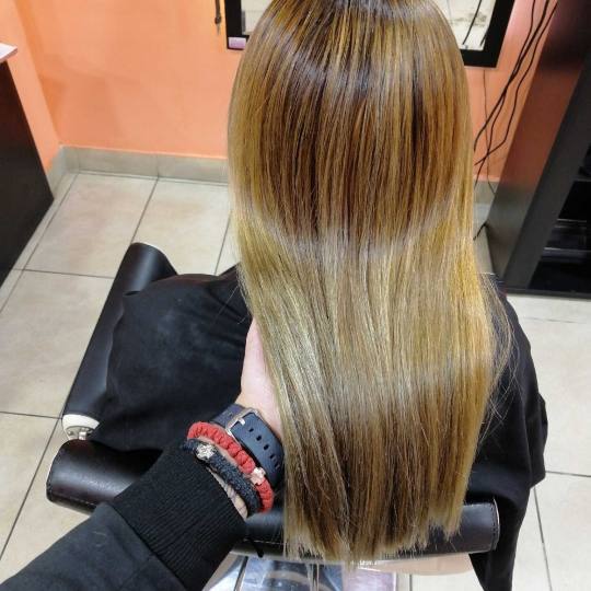 Hair Studio K1 #beograd Farbanje kose Posle Pramenovi sa prelivom na foliju - srednja dužina kose