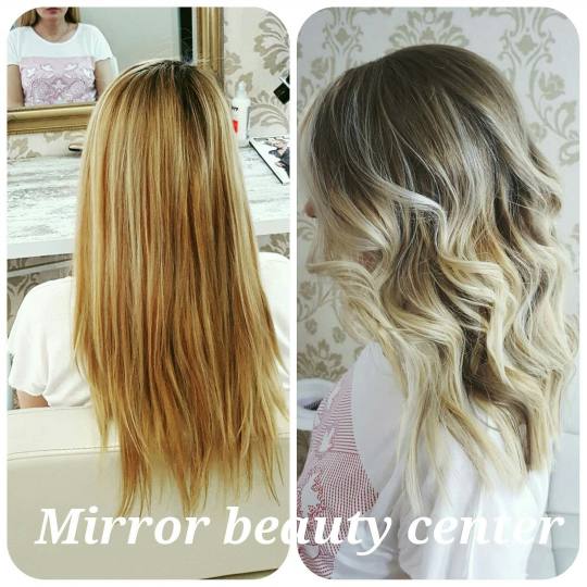 Mirror Beauty Centar #beograd Ombre, sombre, balayage Pre i posle Balayage color + sealplex + šiša