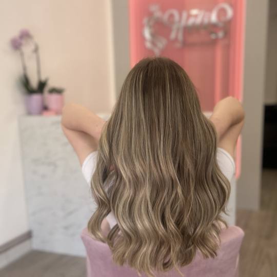HeliS #beograd Pramenovi Pramenovi na foliju / Balayage + preliv + feniranje - duga kosa