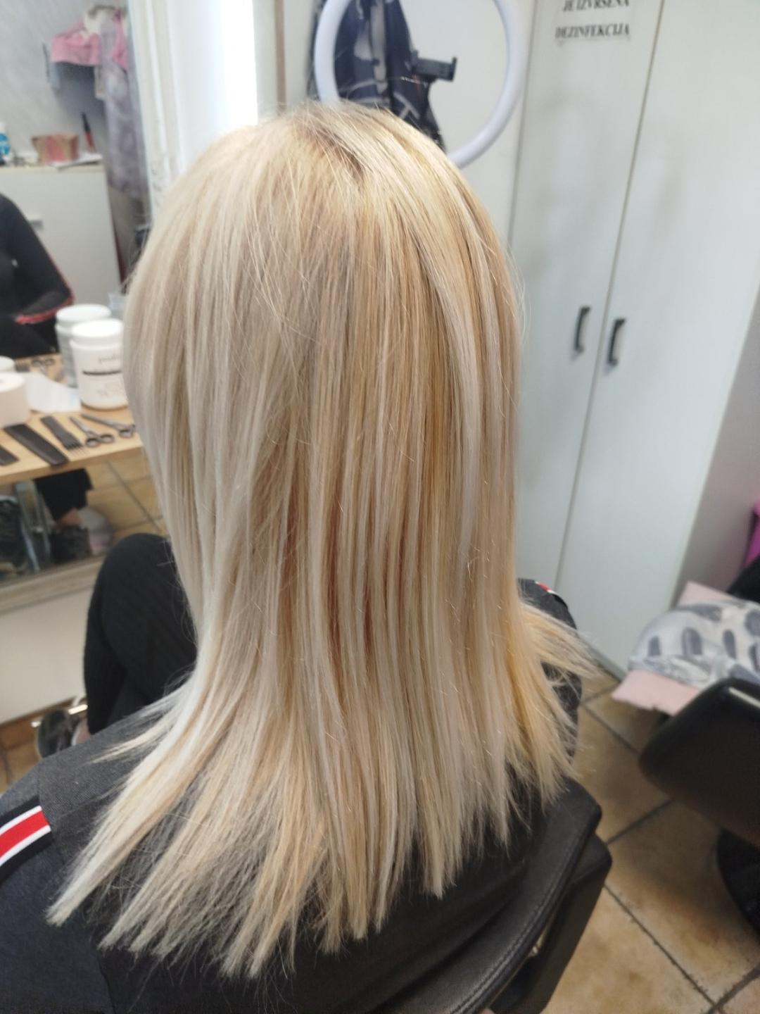 Ombre / sombre + preliv + feniranje - kosa srednje dužine - Beauty style hair J&D, Novi Sad Ombre, sombre, balayage Frizerski saloni Ombre, sombre, balayage, Novi Sad, Sajmište, Detelinara, Banatić