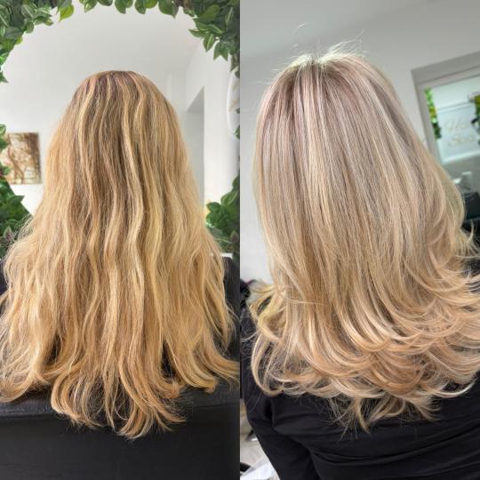 Atelje Glossy Hair #beograd Keratinski tretmani Pramenovi / balayage + Glossy tretman + feniranje - 