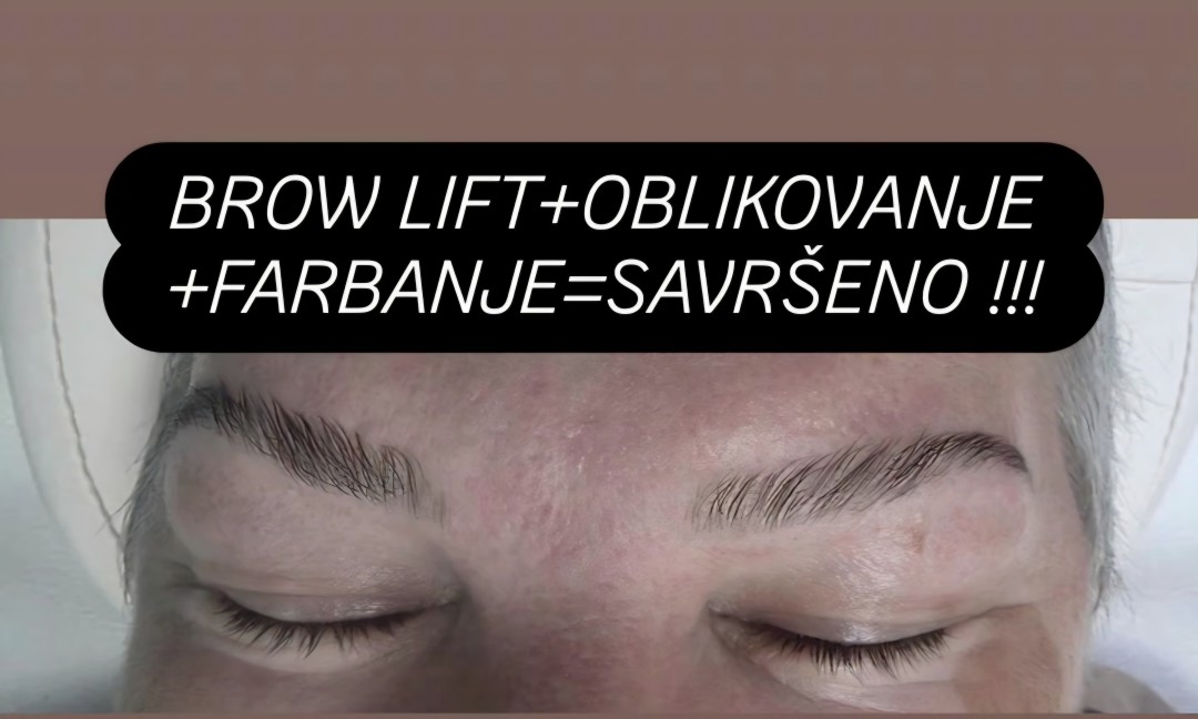Gospođica Draga #novisad Obrve Brow lift + farbanje obrva + oblikovanje obrva