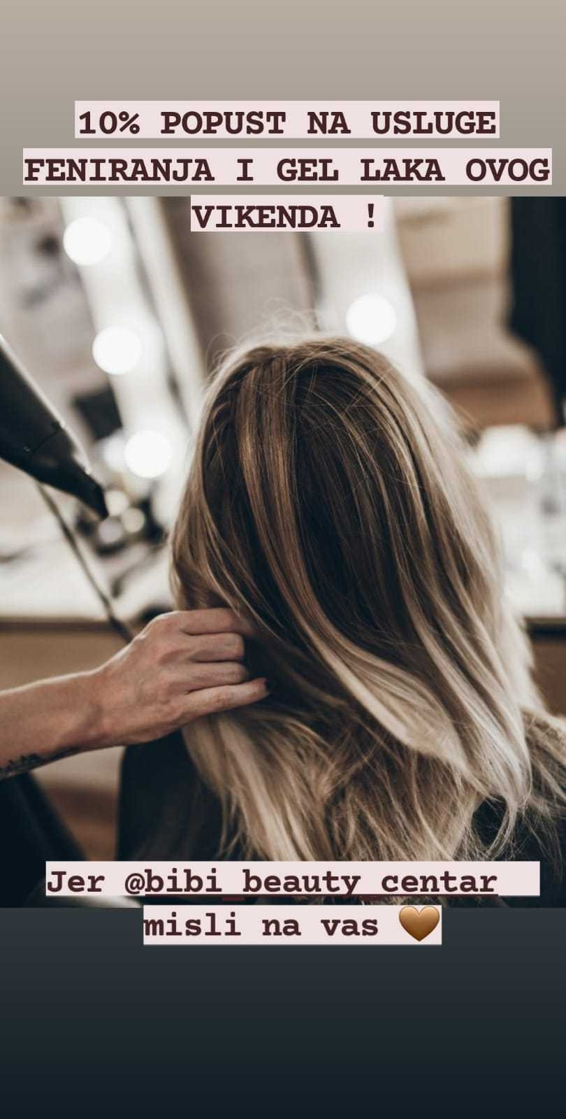 Feniranje na ravno / lokne - sve dužine kose + gel lak - Bibi beauty centar, Beograd Feniranje i stilizovanje Frizerski saloni Feniranje i stilizovanje, Beograd, Banovo brdo