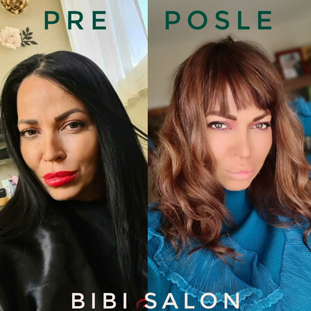Bibi beauty centar #beograd Farbanje kose Farbanje cele dužine - izlazak iz crne boje
