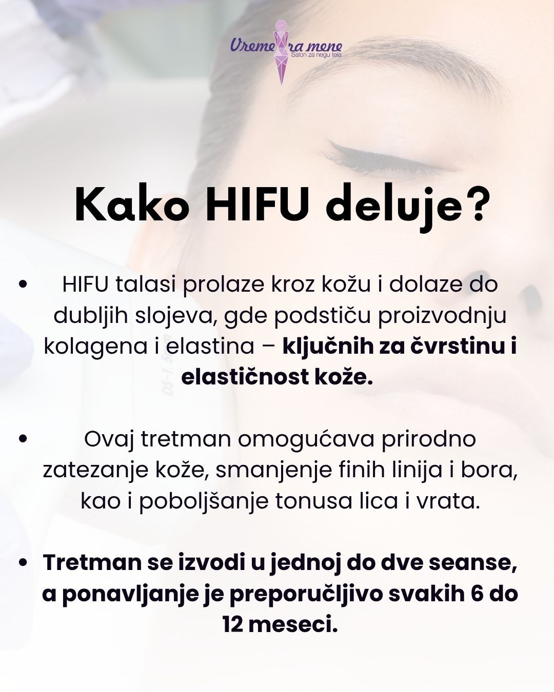 Vreme za mene #novisad Tretman lica 9D HIFU LICA