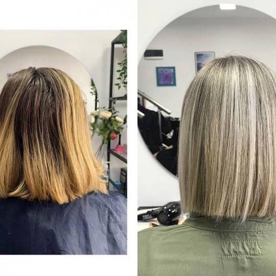 SALON 26 - Dorćol #beograd Pramenovi Pramenovi Površinski pramenovi na foliju - kosa srednje duži