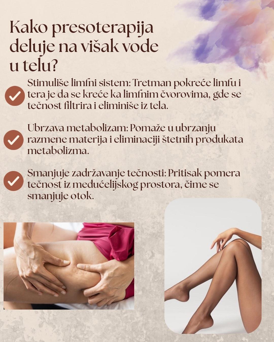 Presoterapija - 45 minuta - Ljiljana Radenković Hair studio, Beograd Radiotalasni i ultrazvučni tretmani Telo Radiotalasni i ultrazvučni tretmani, Beograd, Vukov spomenik, Đeram