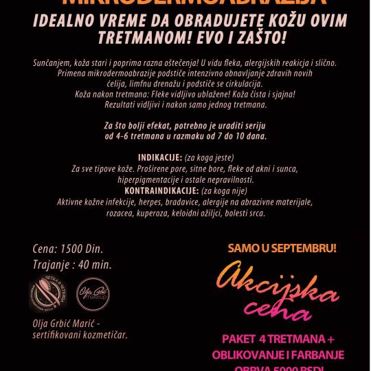 Makeup Olja Grbić #novisad Tretman lica Mikrodermoabrazija Akcija!!!!!