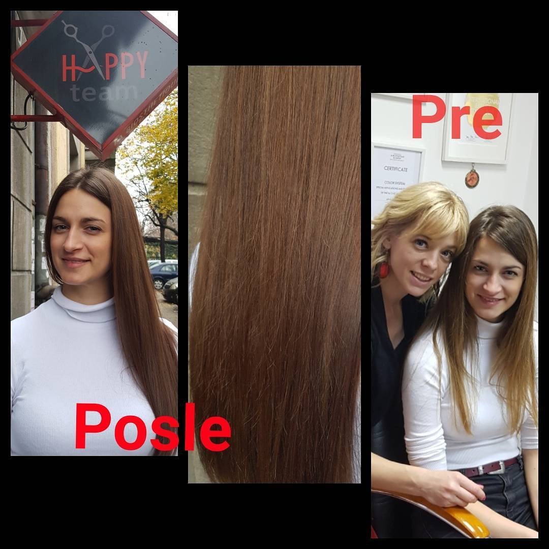 Happy team #beograd Farbanje kose Farbanje cele dužine - duga tanka kosa