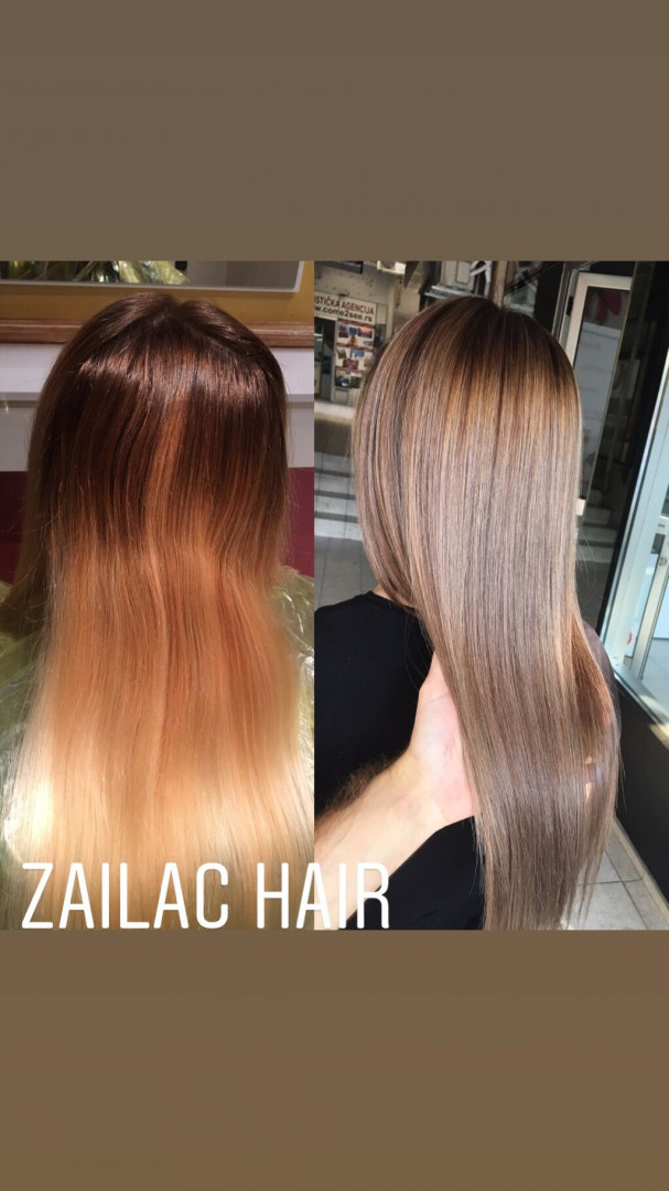 Zailac hair #beograd Ombre, sombre, balayage Nefertiti Balayage / pramenovi + žensko šišanje + feniranje + olaplex za negu -sve dužine kose