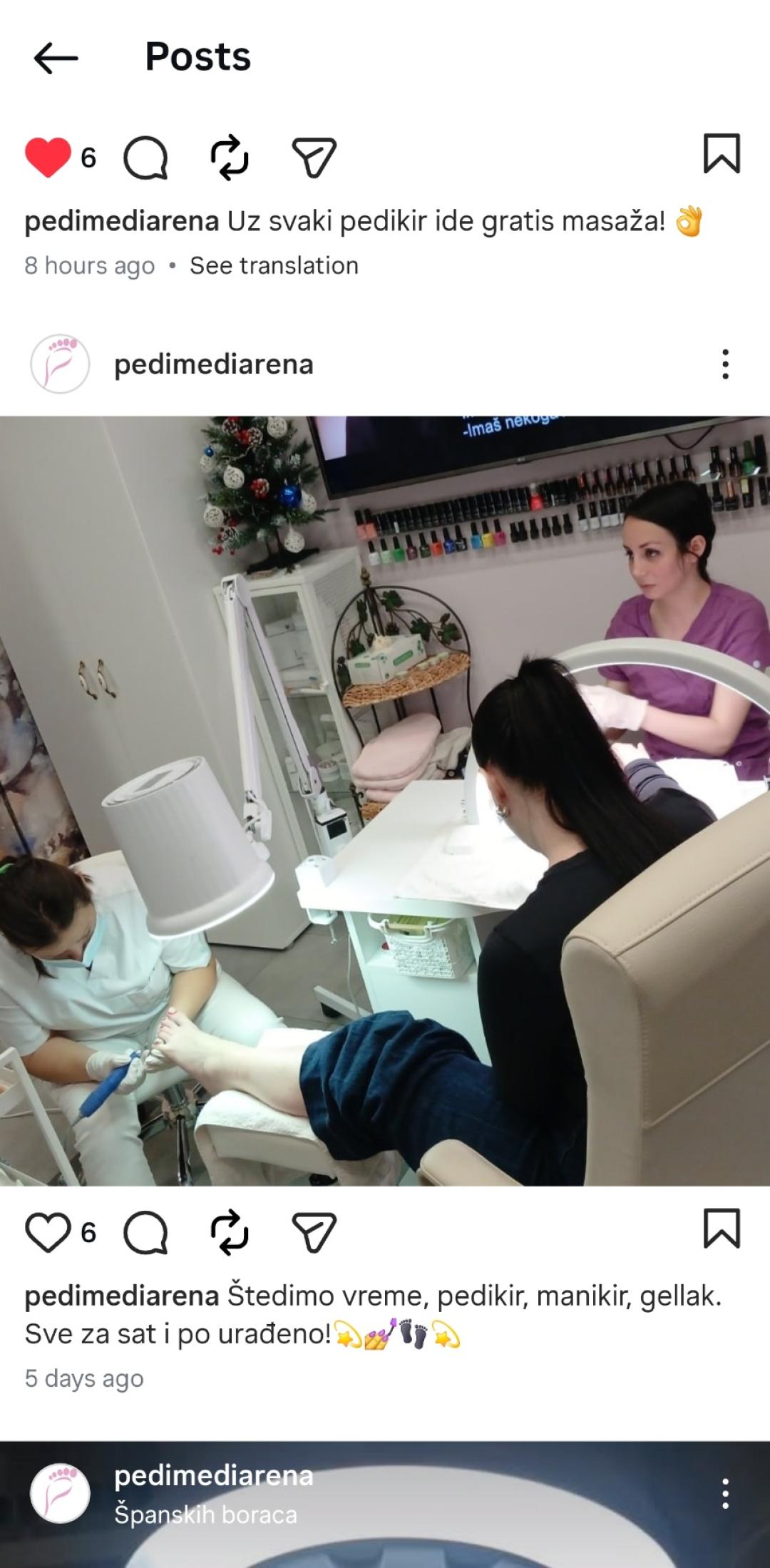 PediMedi - Arena #beograd Estetski pedikir Estetski pedikir + gel lak