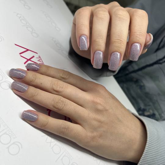 Voss Nails #beograd Manikir Russian manicure with gel polish Sparkling holiday manicure