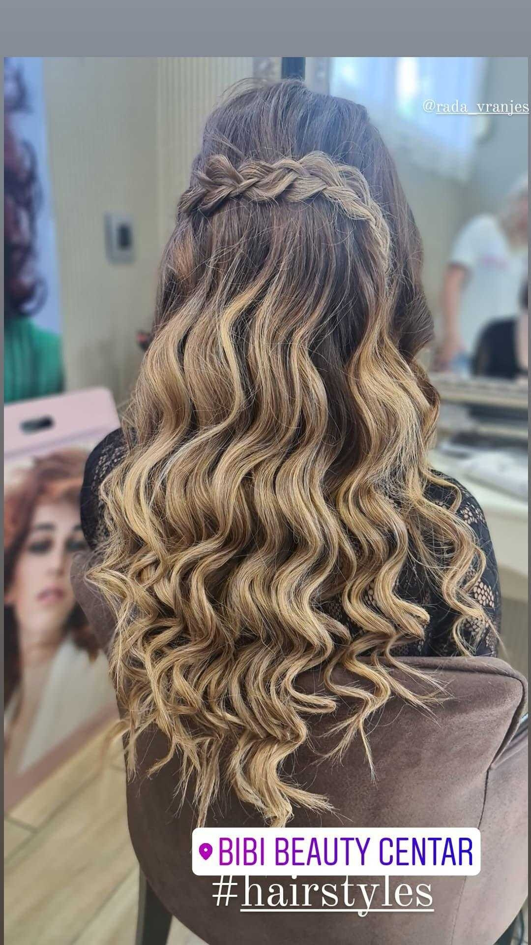 Bibi beauty centar #beograd Svečane i frizure za svadbu Svečana frizura - kosa srednje dužine