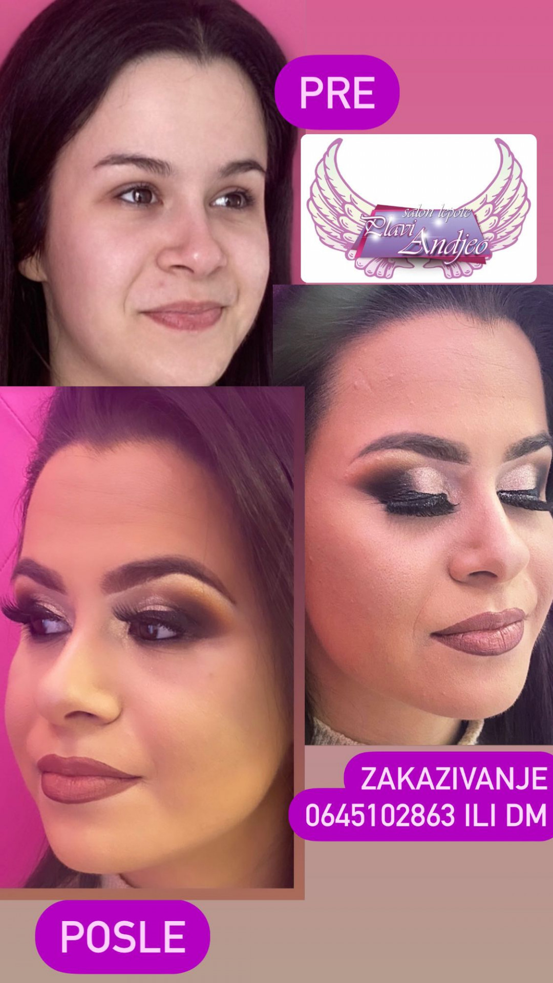 Plavi Anđeo #beograd Make-up / šminkanje Profesionalno šminkanje + veštačke trepavice