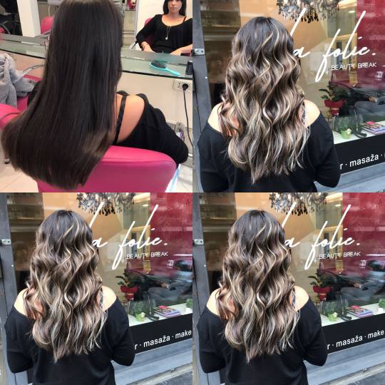La folie beauty break #beograd Balayage(tricolorizacija),pre i  posle