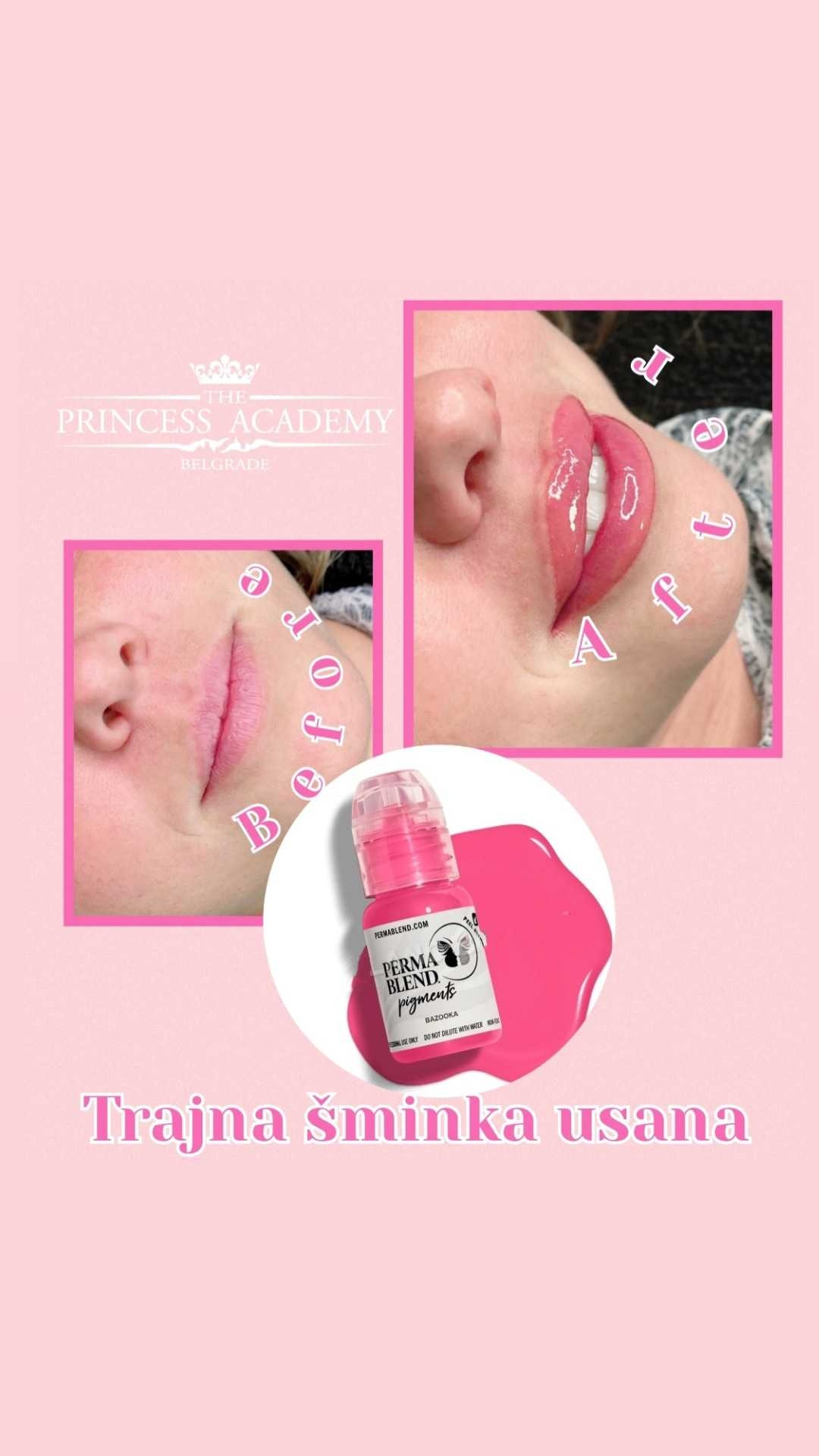 The Princess Academy #beograd Trajna šminka Trajna šminka usana