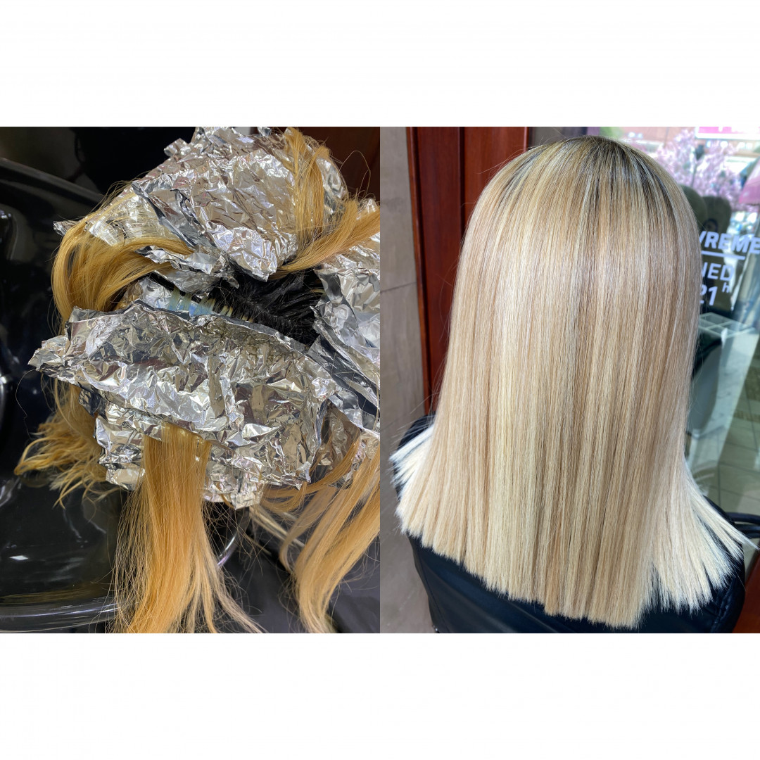 Glam Hair by Pro Team #beograd Pramenovi Pramenovi na foliju - kosa srednje dužine