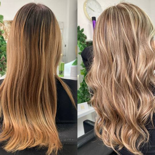 Atelje Glossy Hair #beograd Keratinski tretmani Pramenovi / balayage + Glossy tretman + feniranje - 