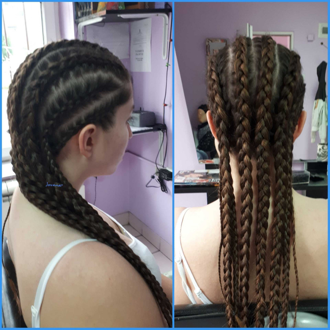Jovana + #beograd Pletenice, kike, punđe Riblja kost / rajf pletenica - bokserska pletenica - 1 komad
