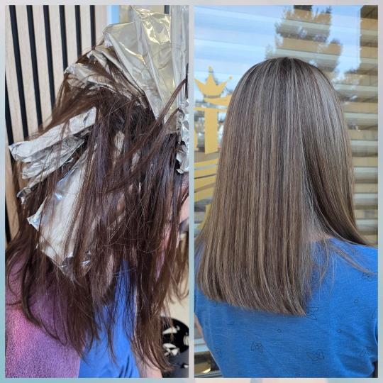 Tesoro Capelli #novisad Ombre, sombre, balayage Nijansiranje kose + feniranje - kosa srednje dužine