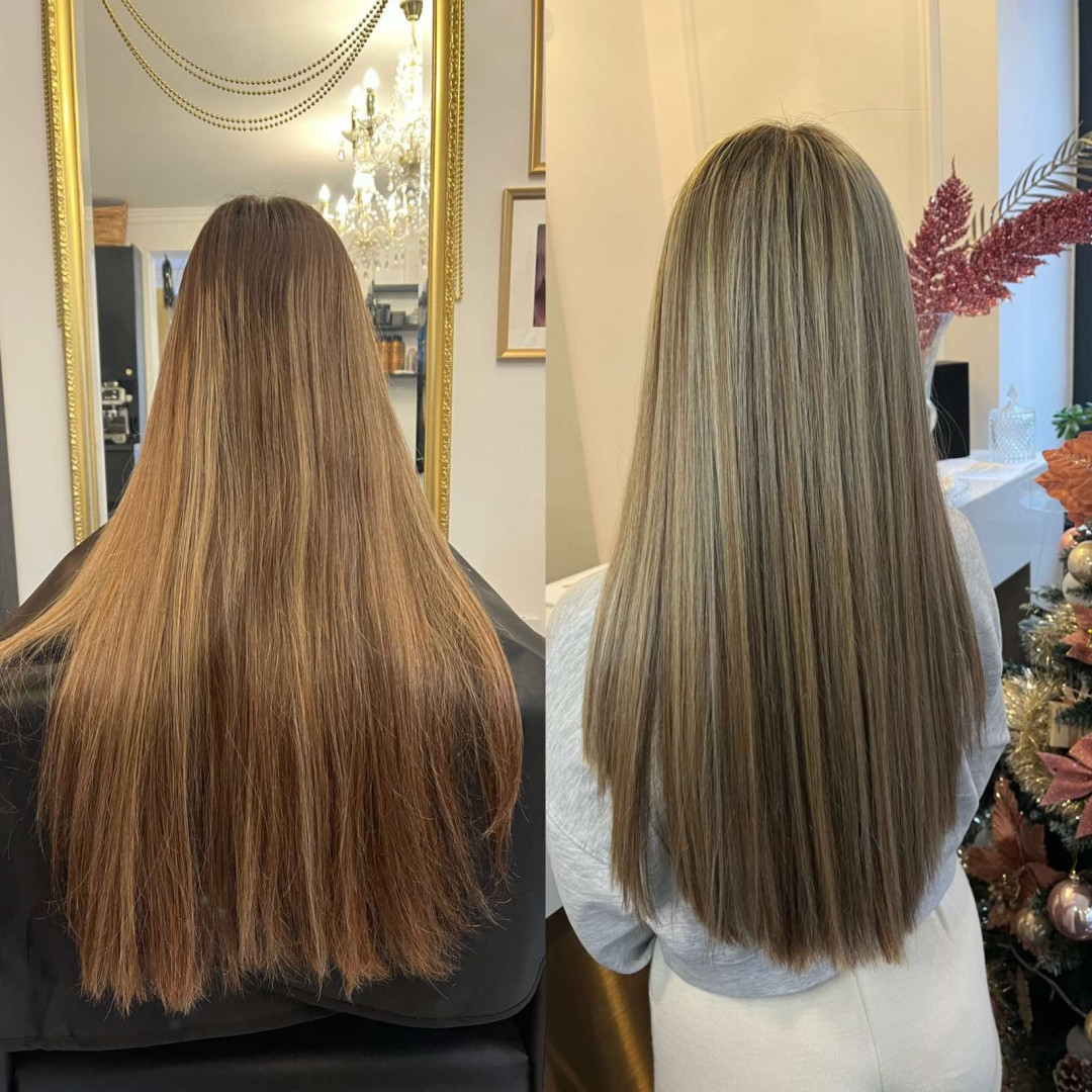 Esthetique Privé #beograd Pramenovi GOLDWELL Pramenovi + preliv + feniranje - duga kosa
