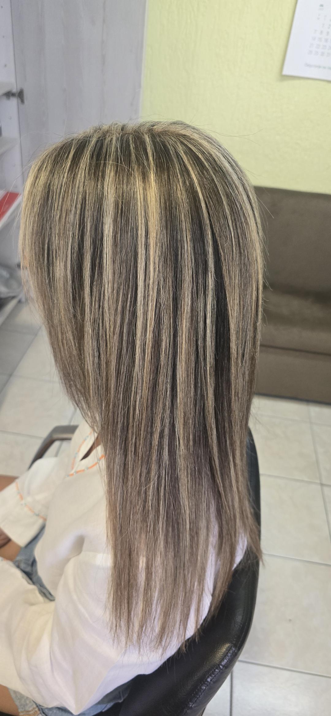 Lilla #novisad Pramenovi Pramenovi na foliju + feniranje - kosa srednje dužine