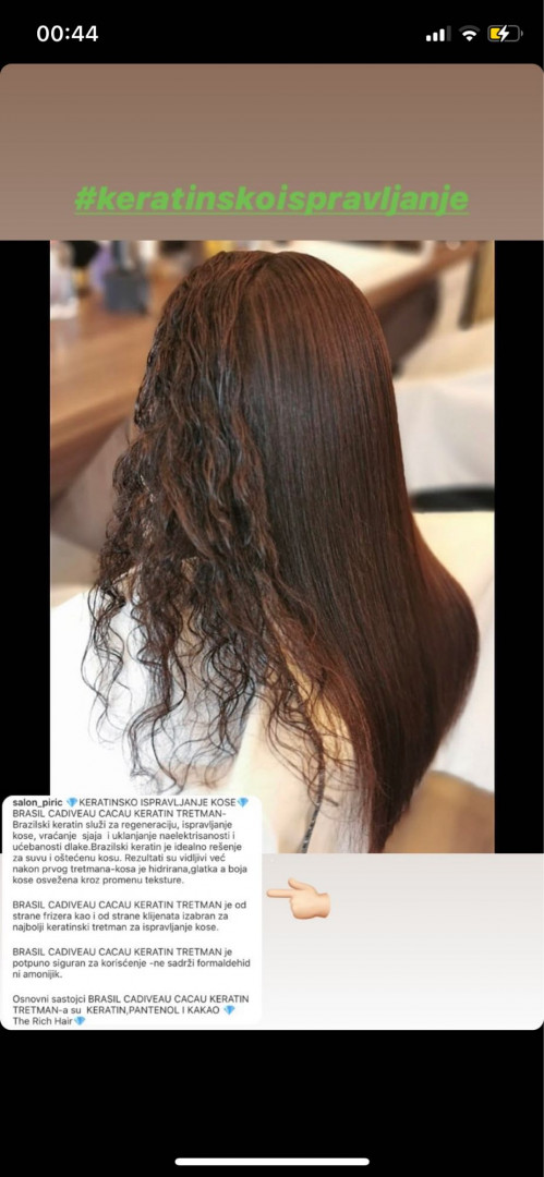 Salon Pirić #beograd Keratinski tretmani Cadiveu keratinsko ispravljanje kose - duga kosa