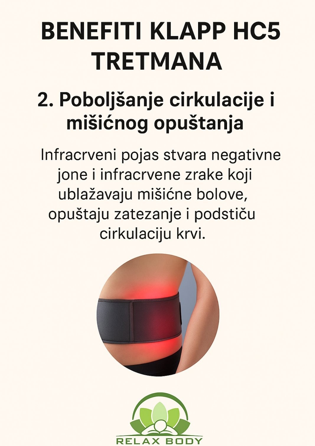 Relax body centar #zajecar Tretmani tela Klapp HC5 nemački jonizator - 10 tretmana