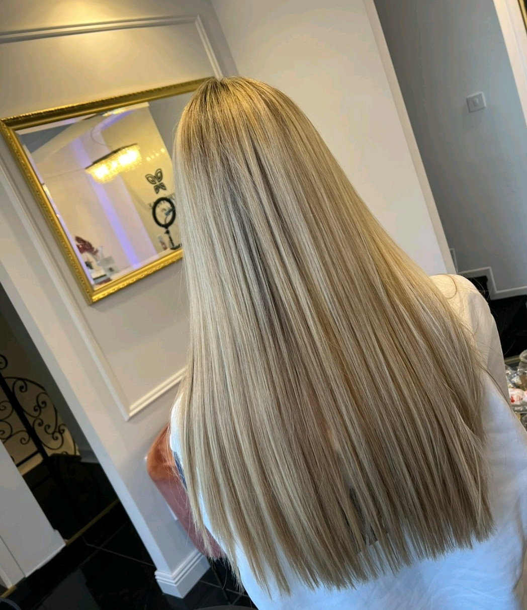 Esthetique Privé #beograd Pramenovi GOLDWELL Pramenovi + preliv + feniranje - duga kosa