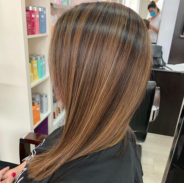 Hair Solutions #beograd Pramenovi Pramenovi na foliju 2 i više boja + preliv - kosa srednje dužine