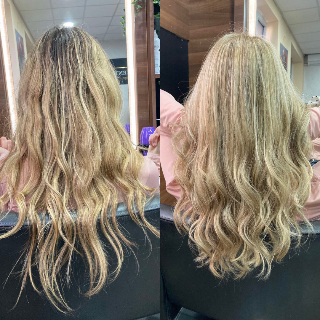 Beauty Centar 2313 #beograd Ombre, sombre, balayage Pramenovi + žensko šišanje + feniranje + tretman - duga kosa