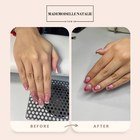 Mademoiselle Natalie studio #beograd Izlivanje noktiju Korekcija izlivanja noktiju gelom - M dužina