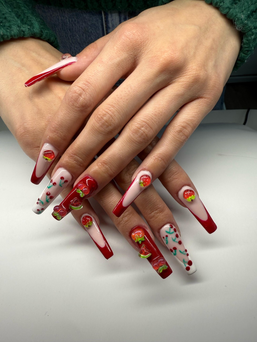 The Maya #beograd Izlivanje noktiju Izlivanje noktiju gelom + nail art - XXL dužina