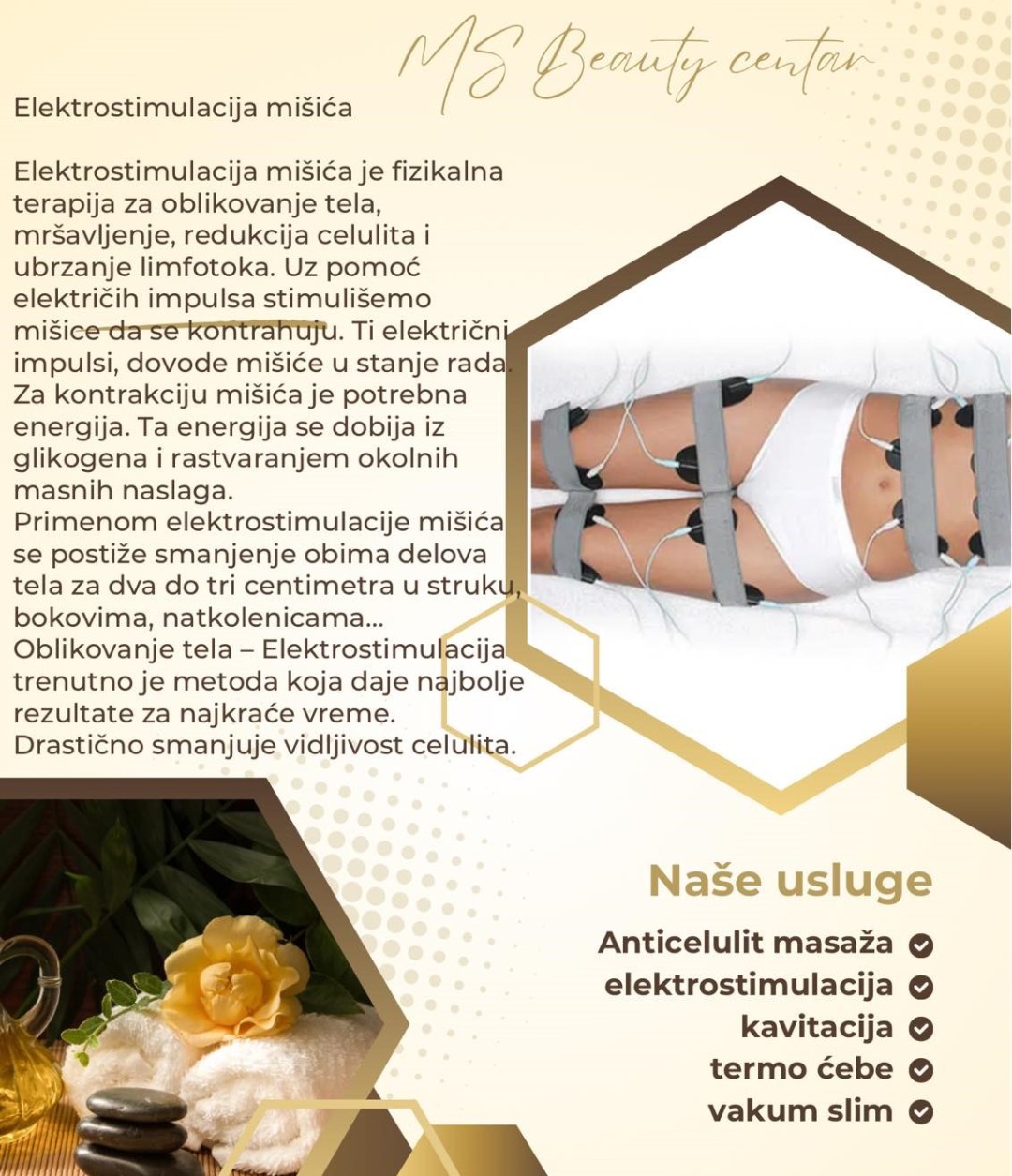 MS Beauty Centar #beograd Elektrostimulacija mišića Elektrostimulacija mišića - sve regije