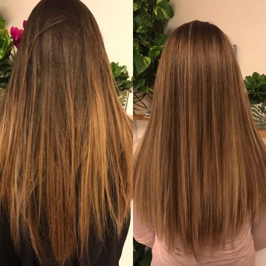 Friends beauty studio #beograd Pramenovi Prirodni pramenovi  Pre i posle Pramenovi na foliju u 1 boj