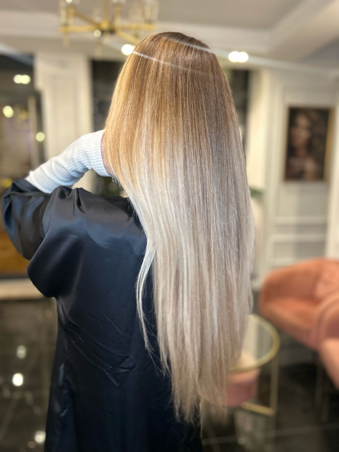 Esthetique Privé #beograd Ombre, sombre, balayage Balayage + Preliv +Feniranje + Šišanje +Black Caviar tretman