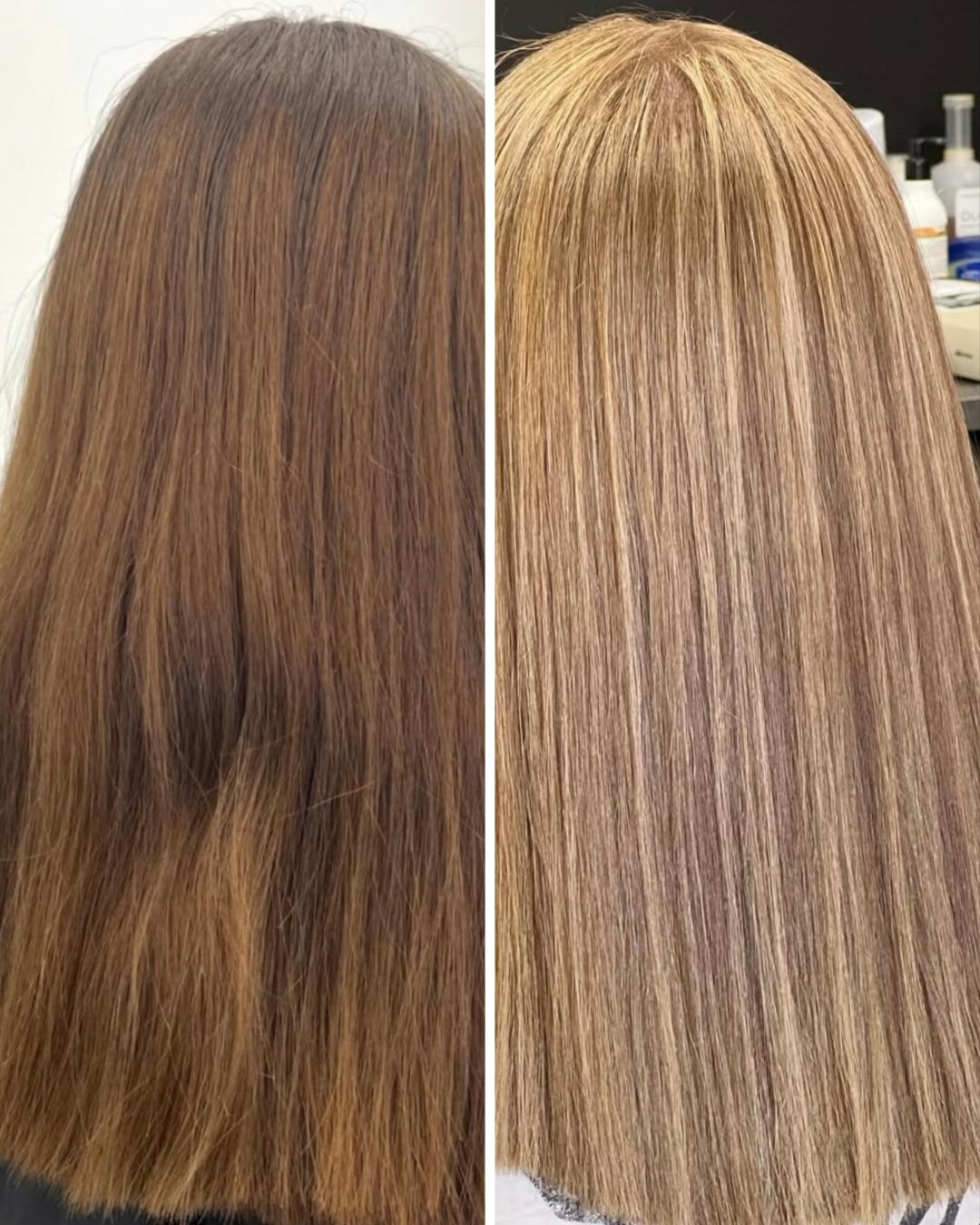 Kotenkova Studio & Education #beograd Pramenovi Blond tehnike cele dužine - kosa srednje dužine