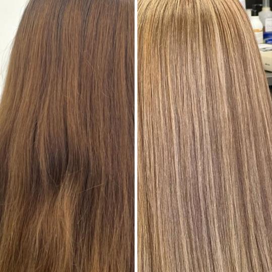 Kotenkova Studio & Education #beograd Pramenovi Blond tehnike cele dužine - kosa srednje dužine Kl