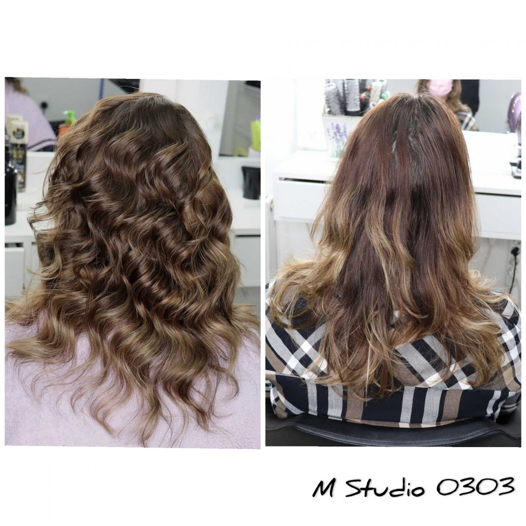 Pramenovi na foliju + preliv + feniranje na ravno / lokne - duga kosa - M Studio 0303, Novi Sad Pramenovi Frizerski saloni Pramenovi, Novi Sad, Sajmište, Detelinara, Banatić