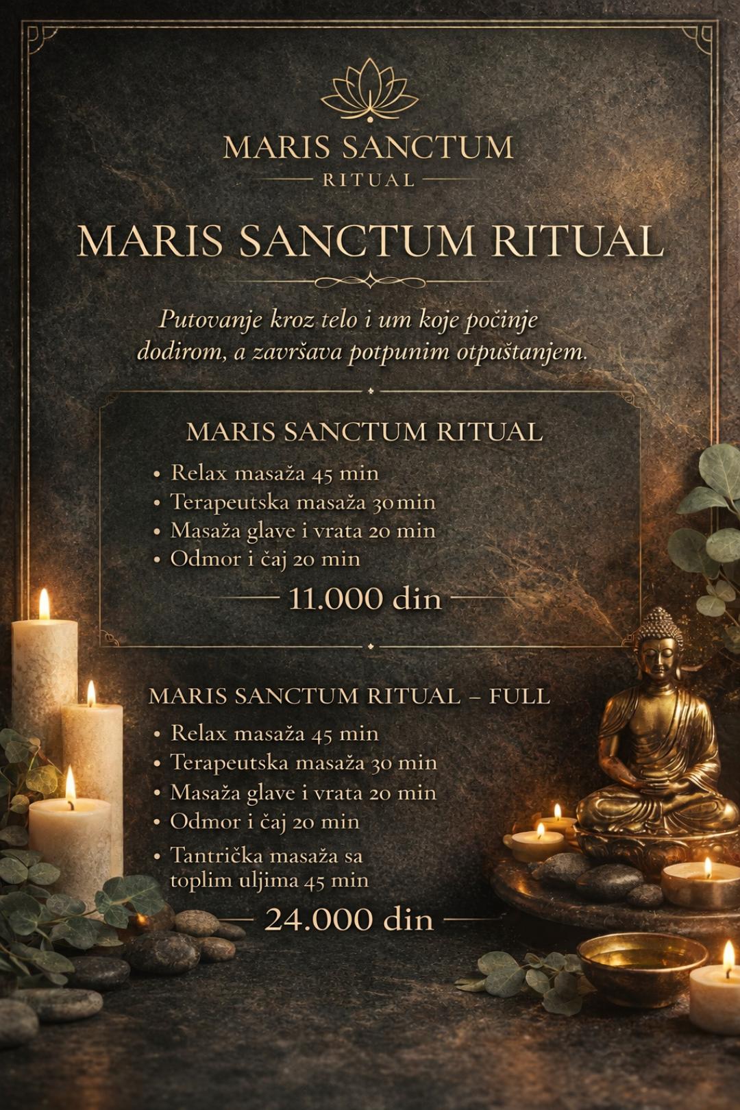 Relaks masaza 60min + Tantricka masaza 60min - Maris Sanctum, Novi Sad Masaža za opuštanje / relax / antistres Masaža Masaža za opuštanje / relax / antistres, Novi Sad, Telep, Adice, Bistrica