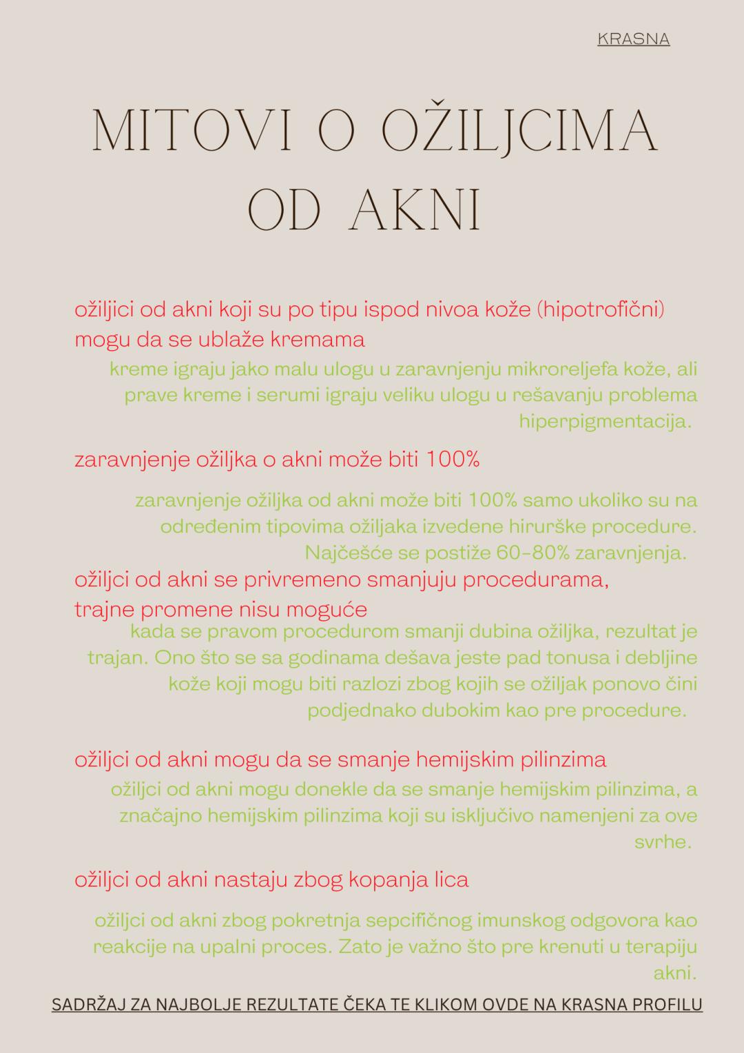 OŽILJCI I FLEKICE OD AKNI - paket 9 tretmana - Krasna, Beograd Tretman lica Lice Tretman lica, Beograd, Vračar, Čubura, Crveni krst