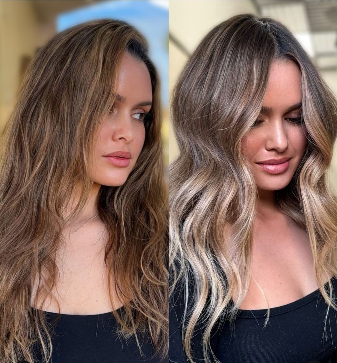 Esthetique Privé #beograd Ombre, sombre, balayage Balayage + Preliv +Feniranje + Šišanje +Black Caviar tretman