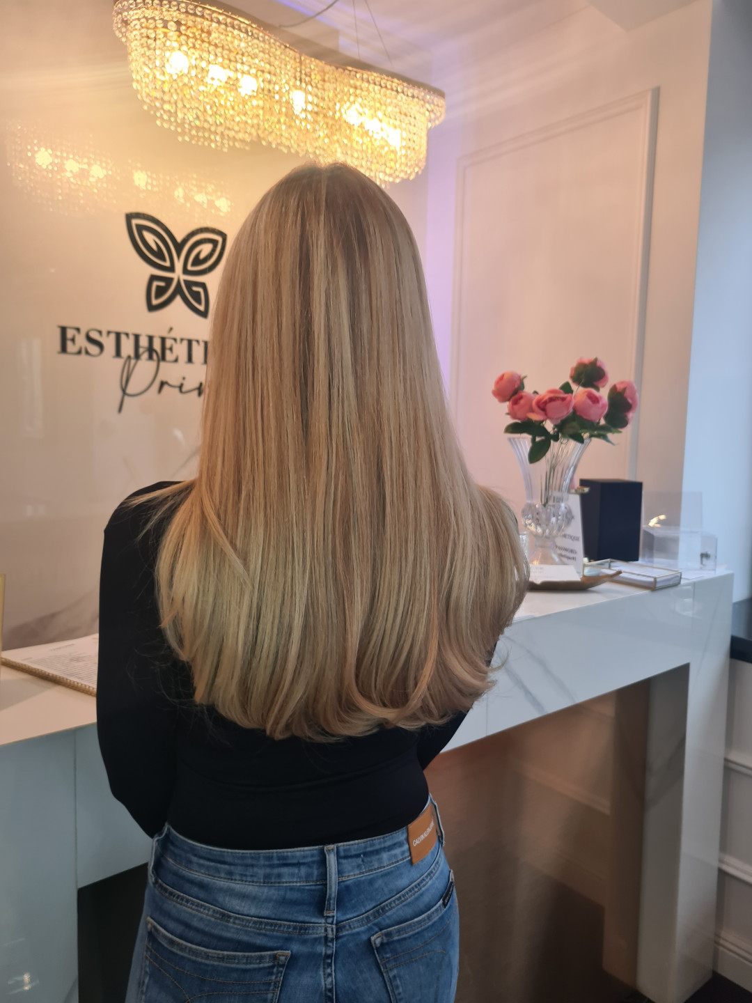 Esthetique Privé #beograd Pramenovi GOLDWELL Površinski pramenovi + preliv + feniranje - duga kosa