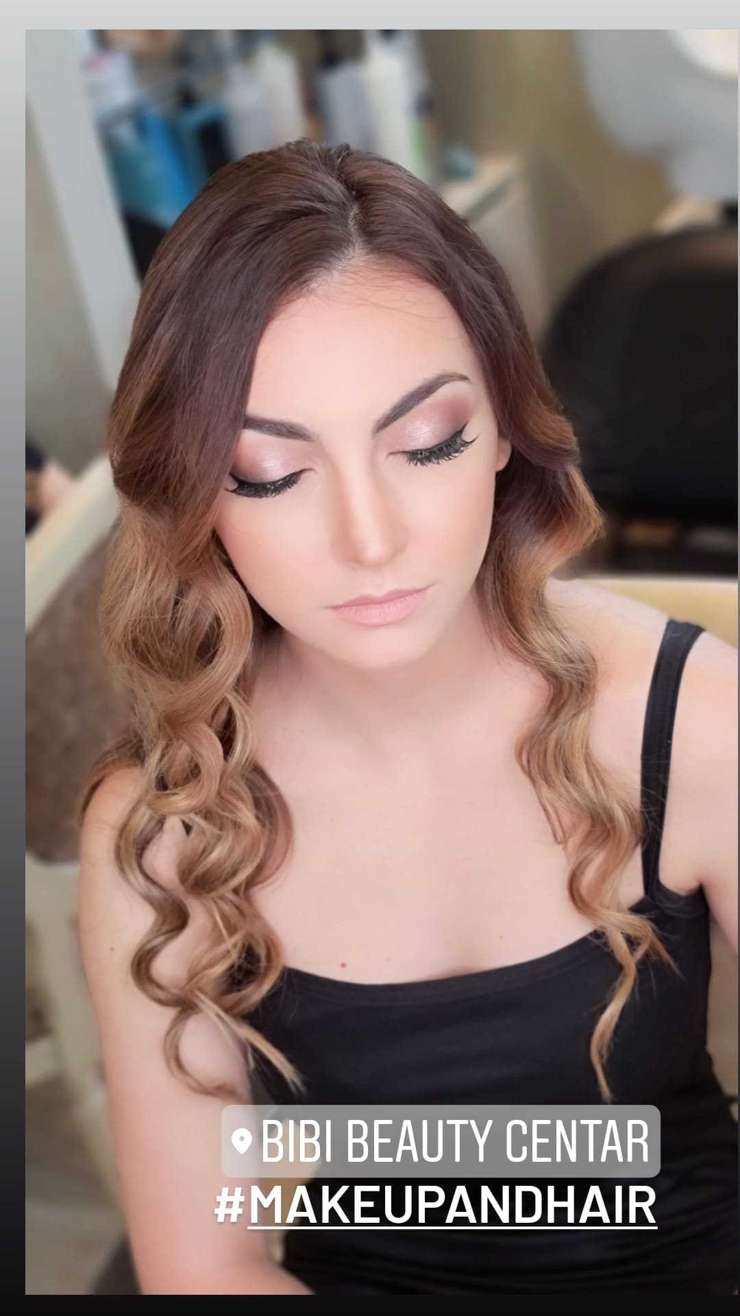 Bibi beauty centar #beograd Make-up / šminkanje Profesionalno šminkanje + veštačke trepavice + svečana frizura